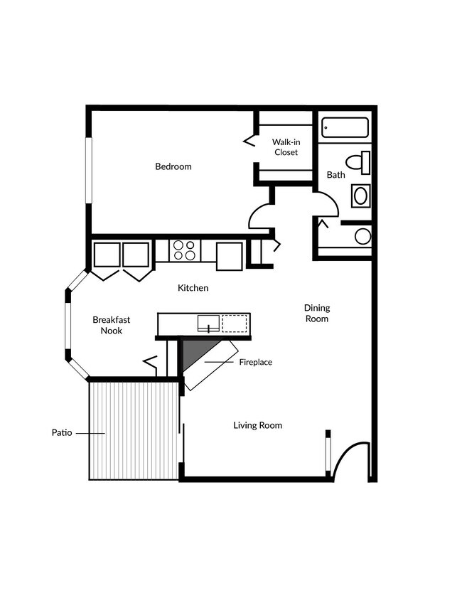 1 Bed 1 Bath  B 41204 floor plan